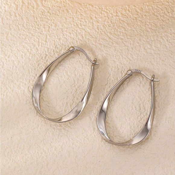 Jewelry - Sterling Silver Twisted Hoop Earrings